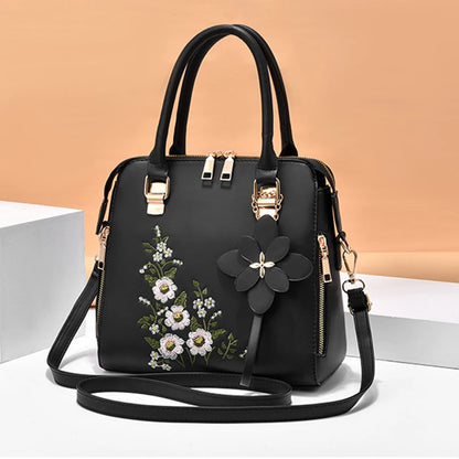 Exquisite Embroidered Women's Handbag - PU Leather