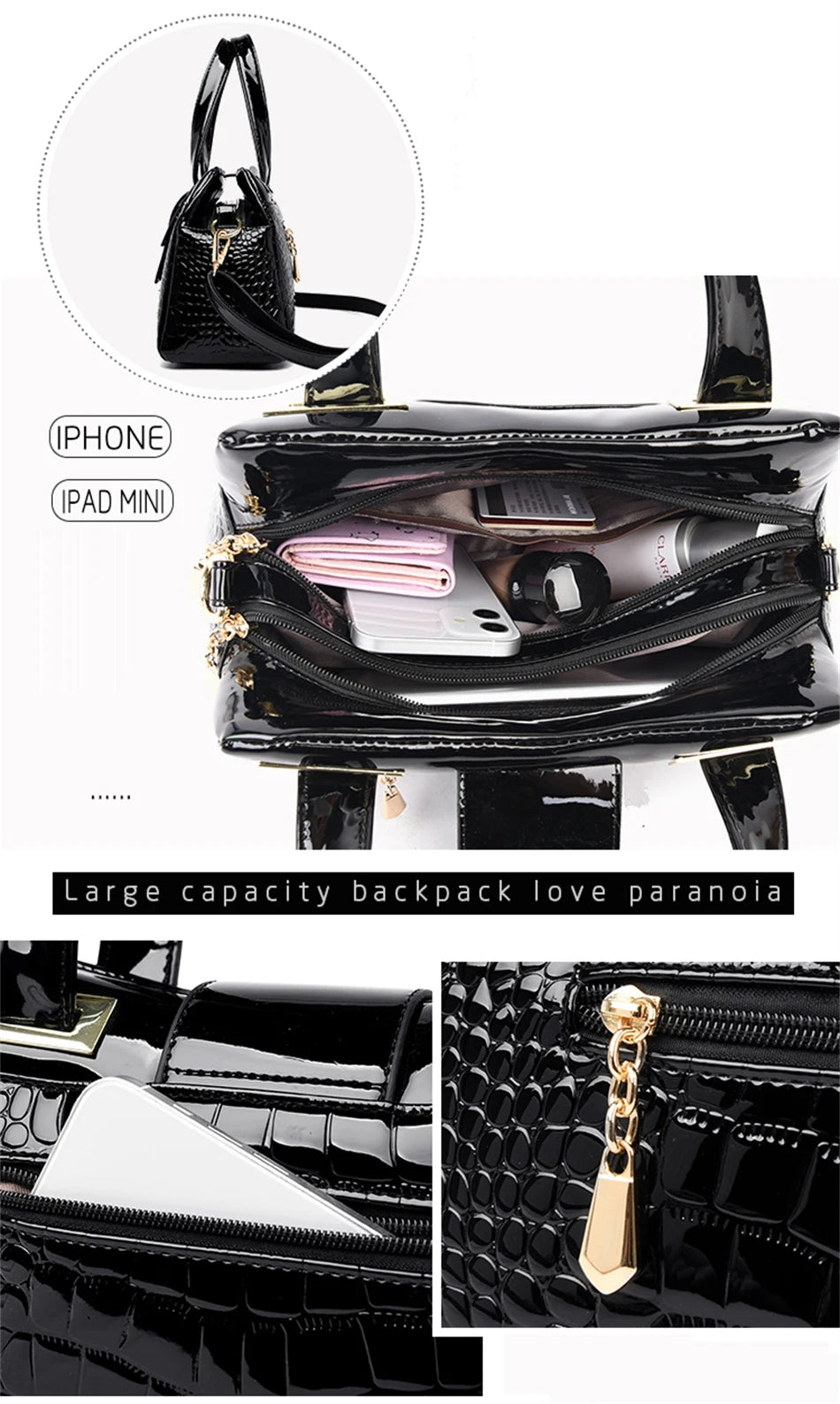 Exquisite Crocodile Pattern Luxury Tote Bag