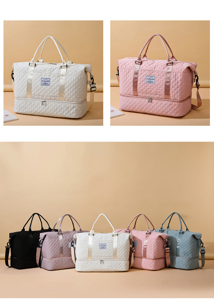 Elegant Women's Travel Duffle Bag with Shoe Compartment
