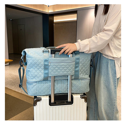 Elegant Women's Travel Duffle Bag with Shoe Compartment