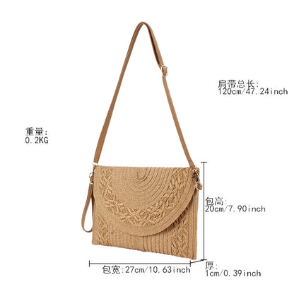 Elegant Bohemian Straw Shoulder Bag for Women