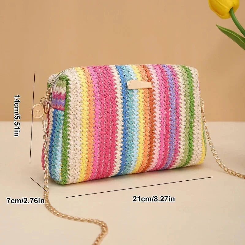 Exquisite Rattan Knitting Women's Straw Crossbody Bag