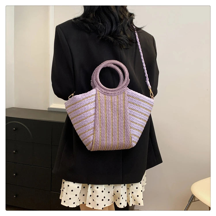 Elegant Straw Tote Bag - Versatile Designer Style