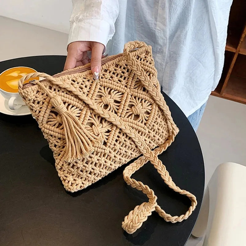 Exquisite Bohemian Straw Crossbody Bag for Women