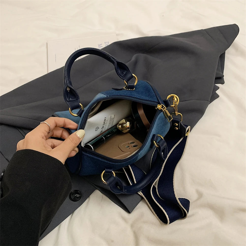 Exquisite Patchwork Denim Mini Handbag