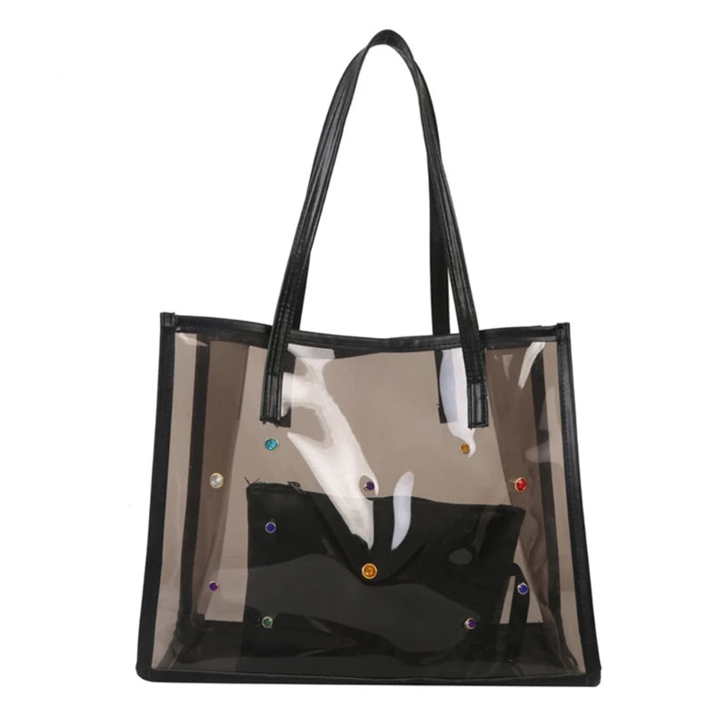 Elegant Transparent PVC Shoulder Bag Set for Women