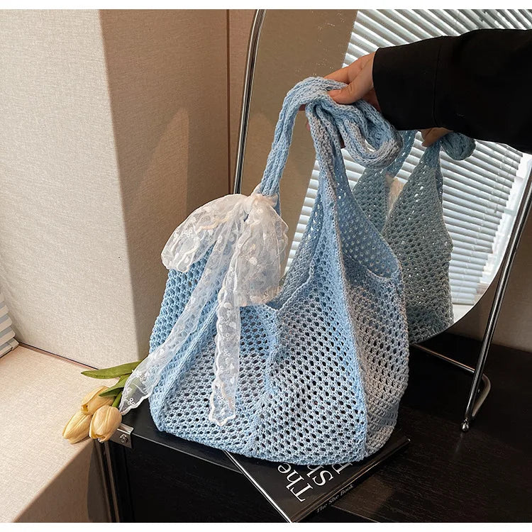 Elegant Handwoven Women's Tote Bag - Summer Beach Style