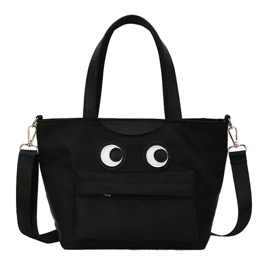 Elegant Nylon Tote with Playful Eyes