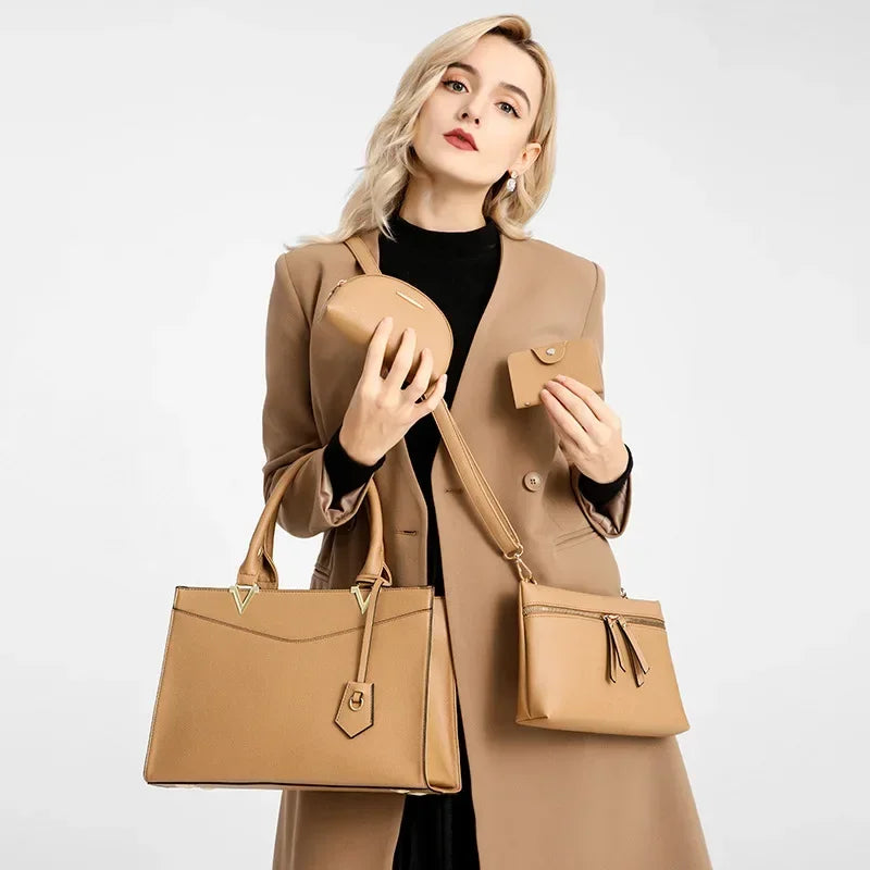 4-Piece Set Crossbody Bag, Wallet, and Card Holder