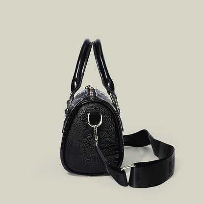 Exquisite Black Leather Designer Handbag