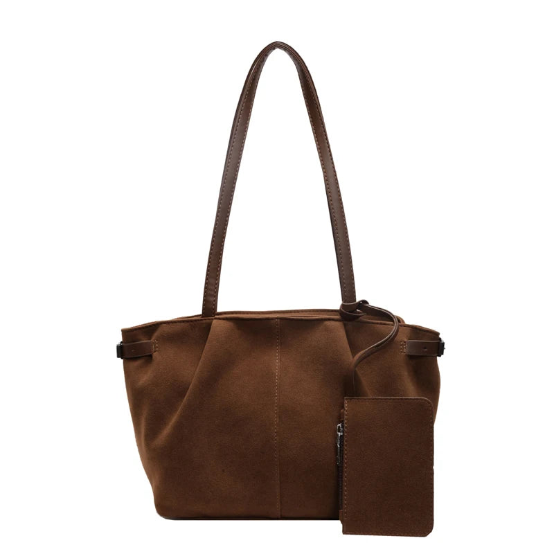 Exquisite Suede Tote Bag with Inner Pocket