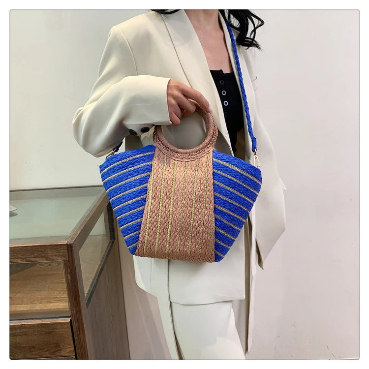 Elegant Straw Tote Bag - Versatile Designer Style