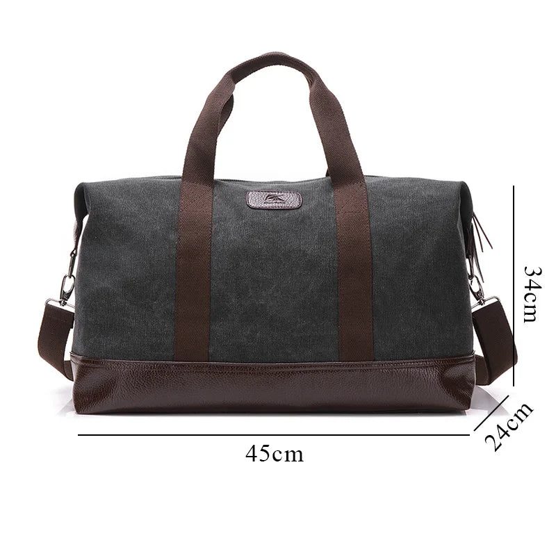 Elegant Vintage Canvas Travel Duffle Bag