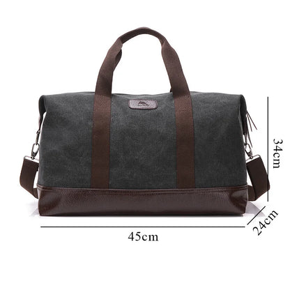 Elegant Vintage Canvas Travel Duffle Bag