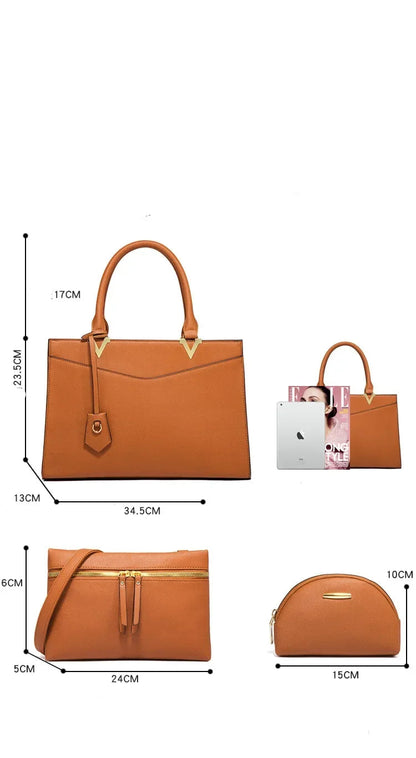 4-Piece Set Crossbody Bag, Wallet, and Card Holder