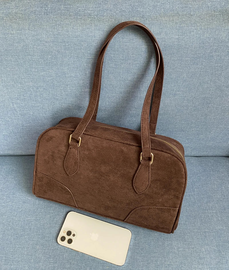 Exquisite Vintage Faux Suede Women's Handbag