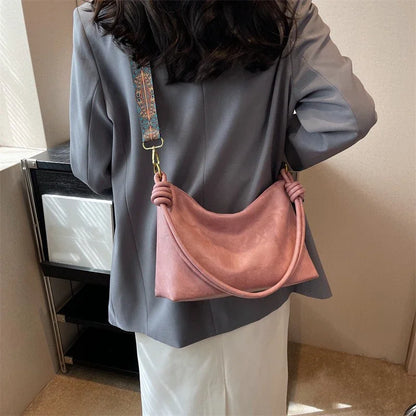 Exquisite Women's Leather Shoulder Bag - Geometric Elegance