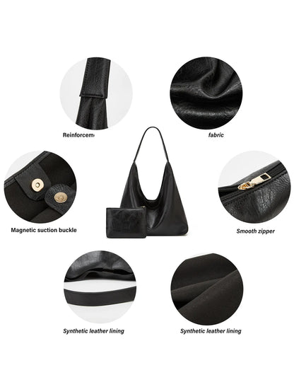 Elegant Retro Tote Bag for Women - Simple & Spacious