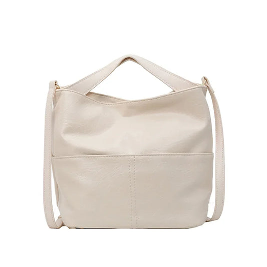 Elegant Women's Bucket Tote Bag - Soft PU, Large Capacity