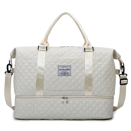 Elegant Women's Travel Duffle Bag with Shoe Compartment