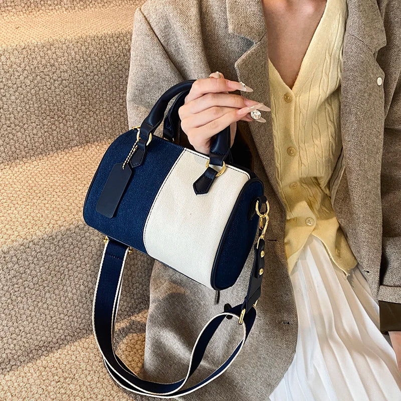 Exquisite Patchwork Denim Mini Handbag