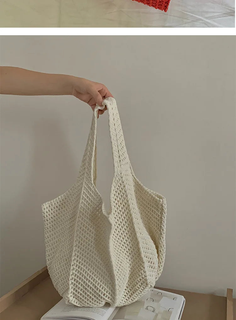 Exquisite Handwoven Retro Knit Tote Bag