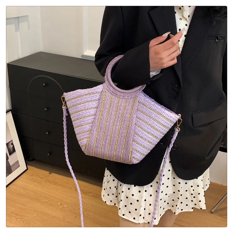 Elegant Straw Tote Bag - Versatile Designer Style