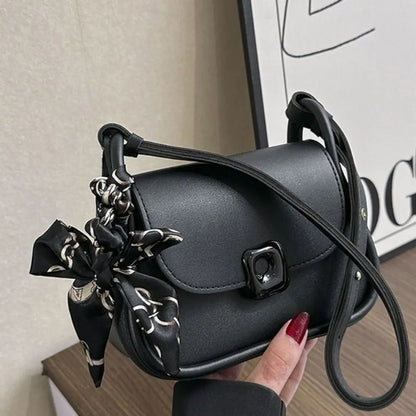 Silk Scarf Accent Crossbody Handbag