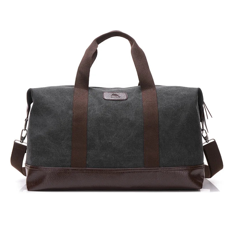 Elegant Vintage Canvas Travel Duffle Bag