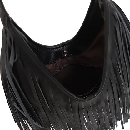 Exquisite Tassel Elegance: Women's PU Leather Handbag