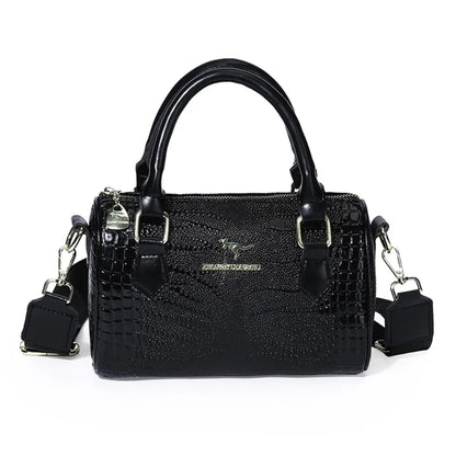 Exquisite Black Leather Designer Handbag