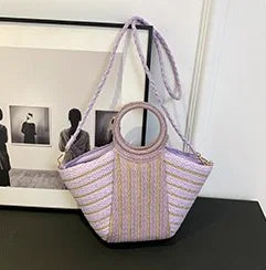 Elegant Straw Tote Bag - Versatile Designer Style