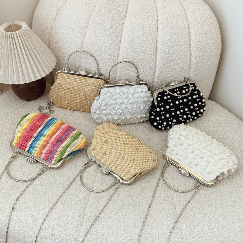 Exquisite Pearl Embellished Crossbody Bag for Women