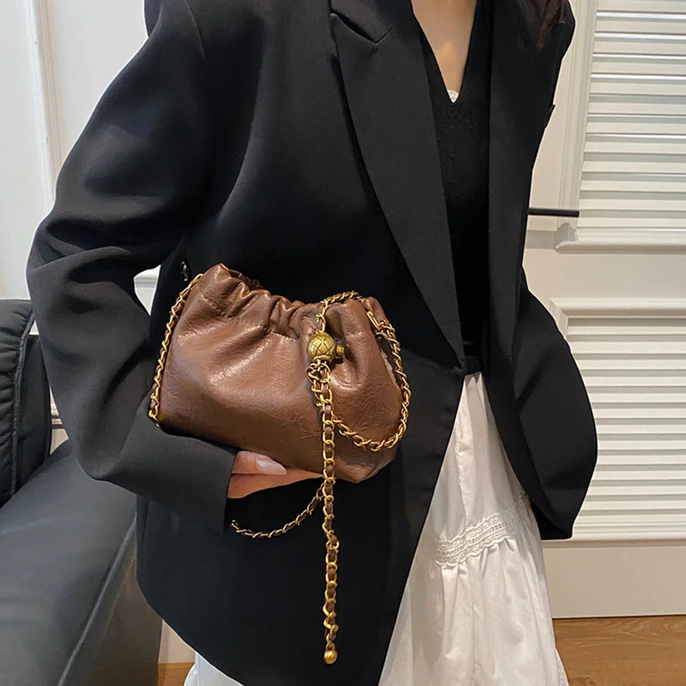 Exquisite Women's Chain Shoulder Bag - Elegant Cloud Design