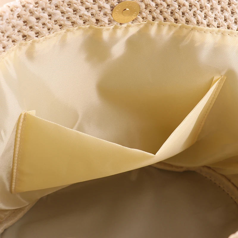 Exquisite Handmade Straw Beach Tote Bag