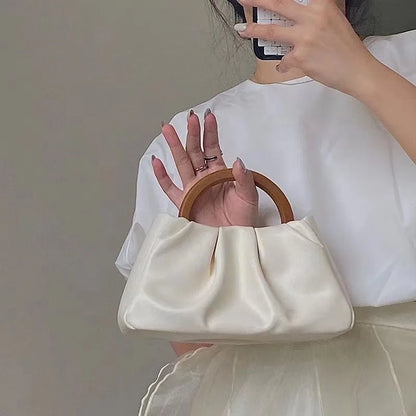 Exquisite Pearl-Embellished Cloud Handbag