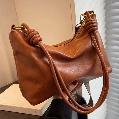 Exquisite Women's Leather Shoulder Bag - Geometric Elegance