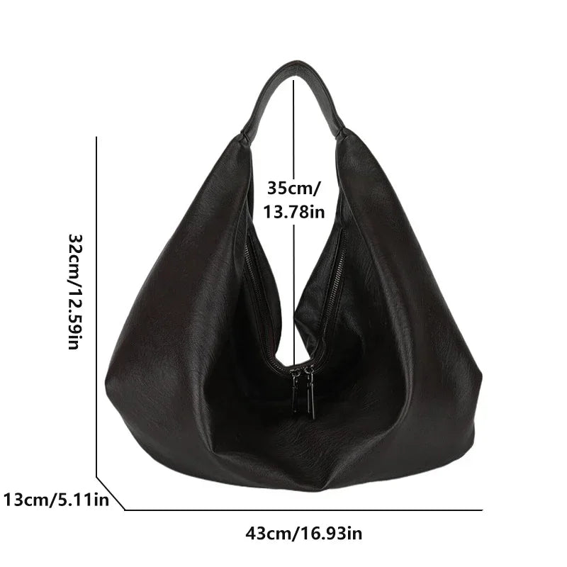 Exquisite Soft Leather Hobo Shoulder Bag for Women