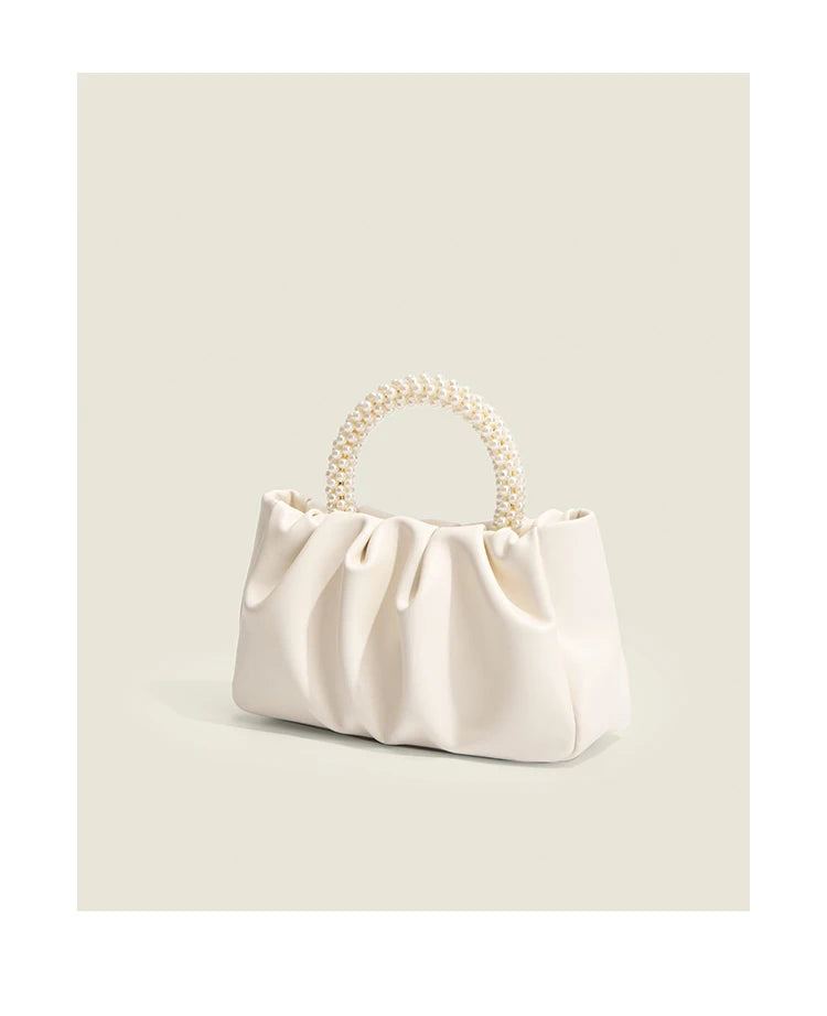 Exquisite Pearl-Embellished Cloud Handbag