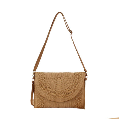 Elegant Bohemian Straw Shoulder Bag for Women