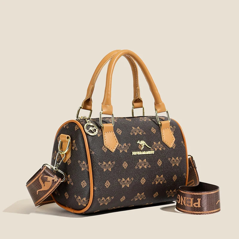 Elegant PU Leather Women's Barrel Handbag