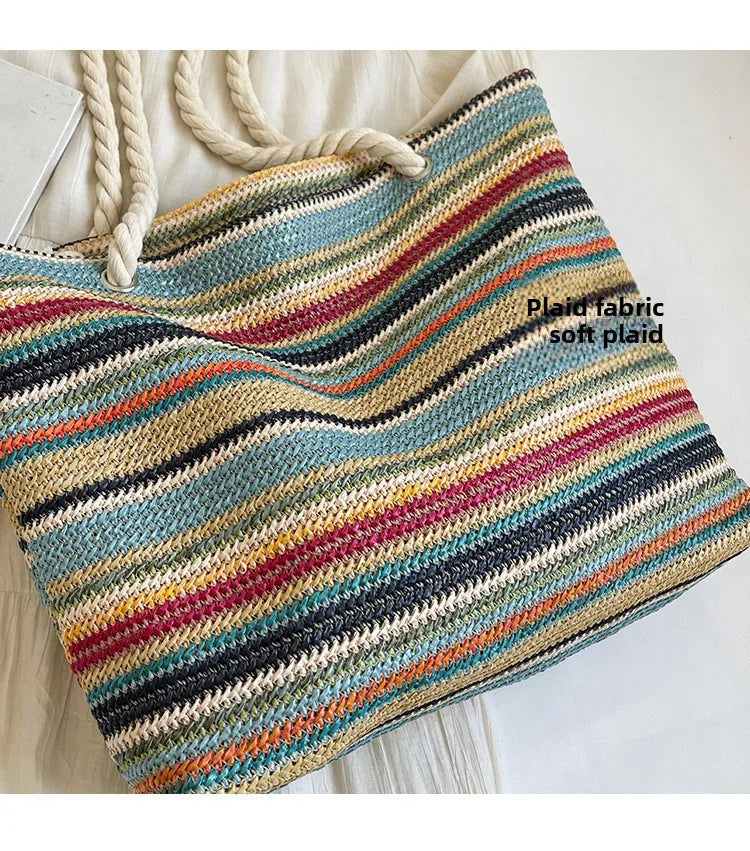 Elegant Ethnic Style Woven Tote Bag