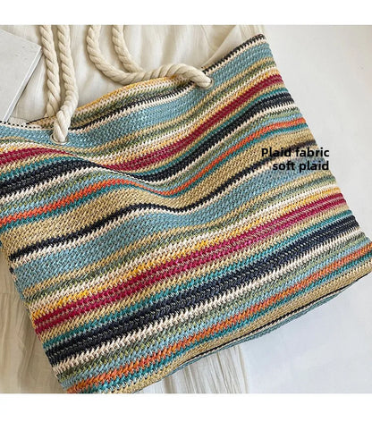 Elegant Ethnic Style Woven Tote Bag