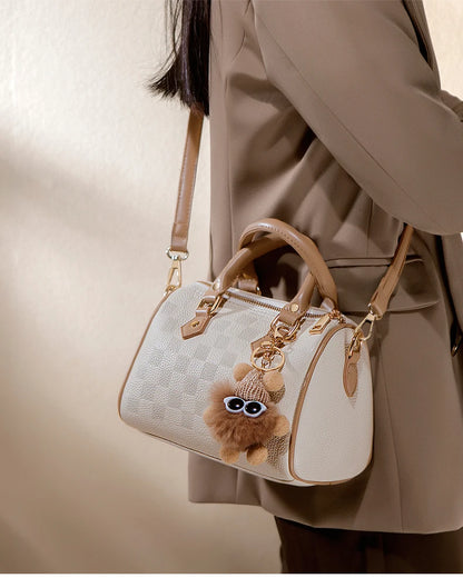 URDUDU Elegant Boston Leather Handbag