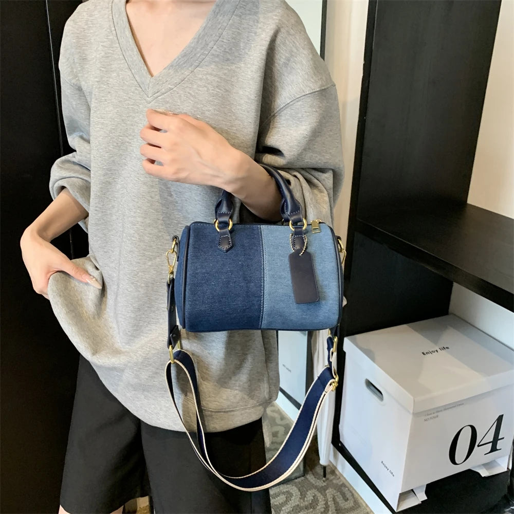 Exquisite Patchwork Denim Mini Handbag
