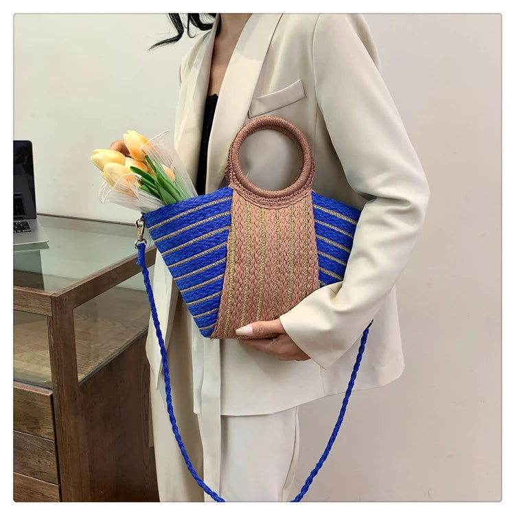 Elegant Straw Tote Bag - Versatile Designer Style