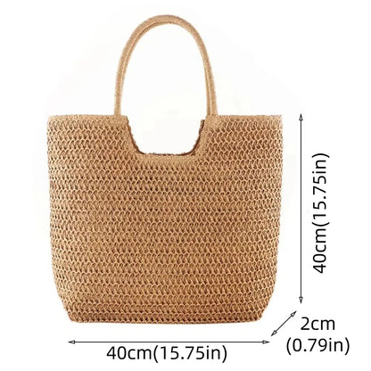 Elegant Woven Straw Hobo Bag - Spacious & Chic