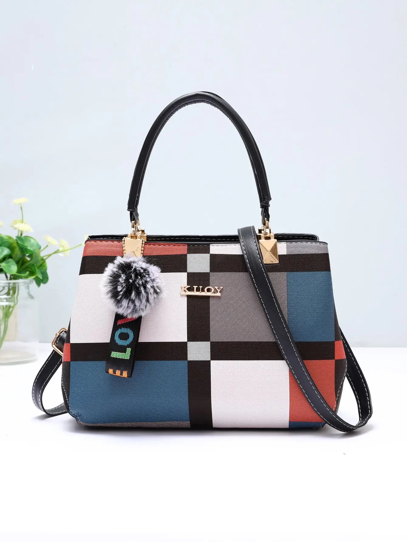 Exquisite Women's Luxury Handbag with Elegant Grid Design