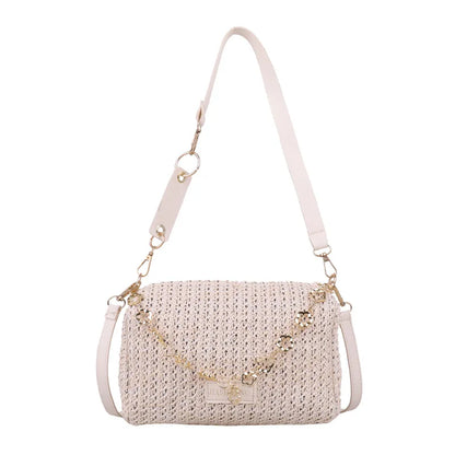 Elegant Woven Straw Women's Handbag - Large Capacity