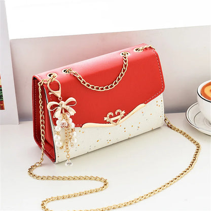 Exquisite Sequin Shoulder Bag with Tassel Charm